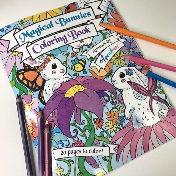 Magical Bunnies Coloring Book NEW - Picture 1 of 6